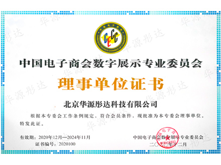 中國電子商會數(shù)字展示專業(yè)委員會理事單位